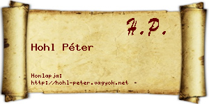 Hohl Péter névjegykártya