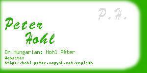 peter hohl business card